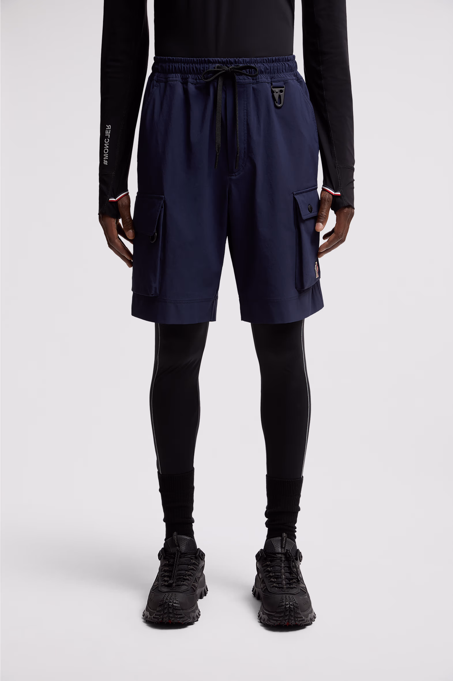 Water-Repellent Cargo Shorts Men Navy Blue Moncler 3